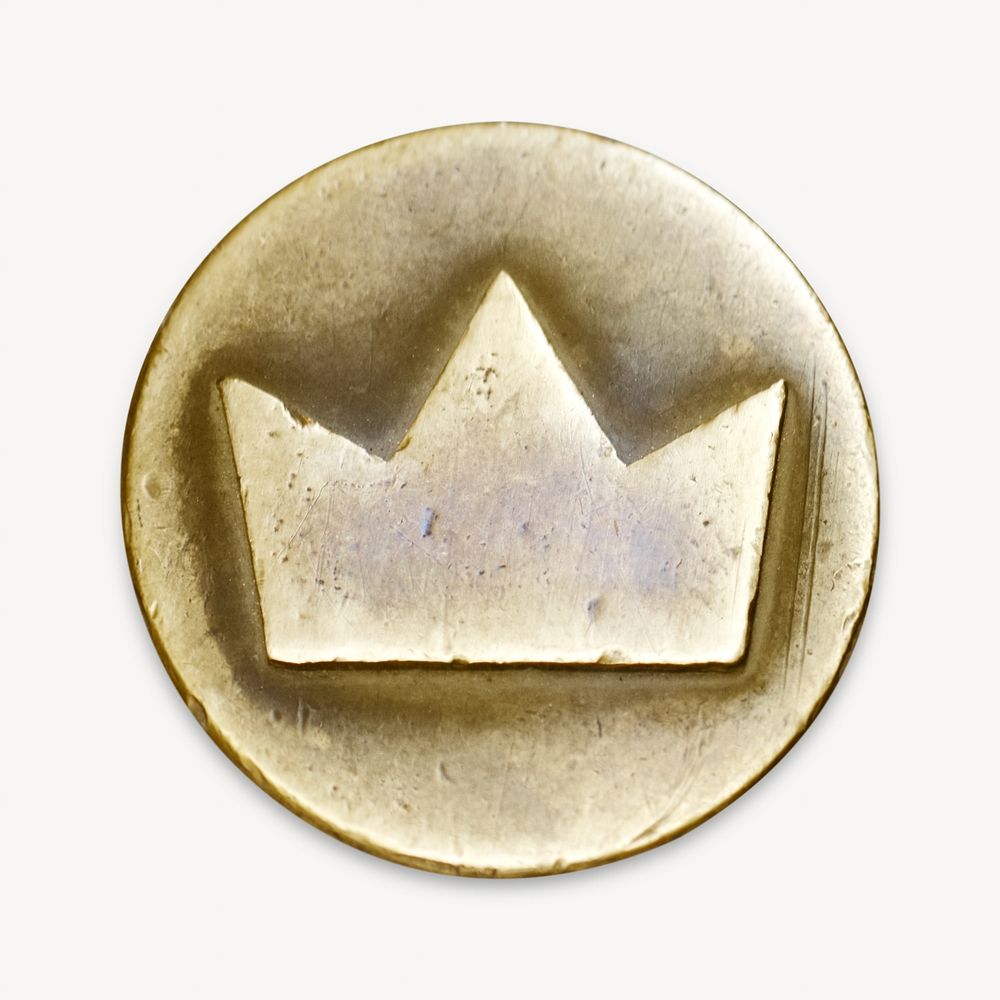 Crown badge collage element, isolated image