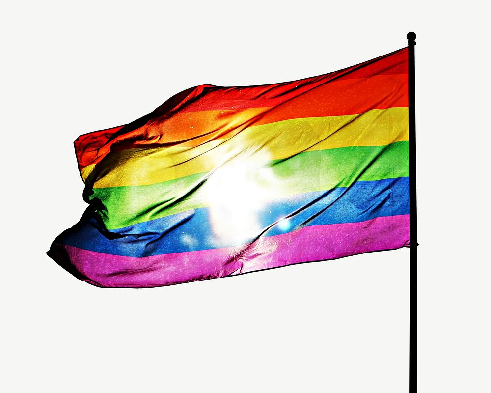 LGBTQ pride flag collage element psd