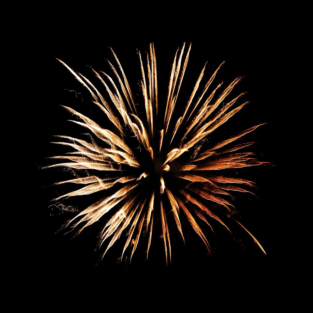 Gold fireworks, isolated image