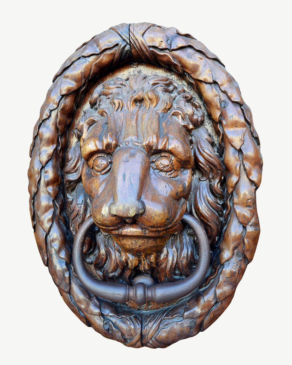 Lion door knocker collage element isolated image
