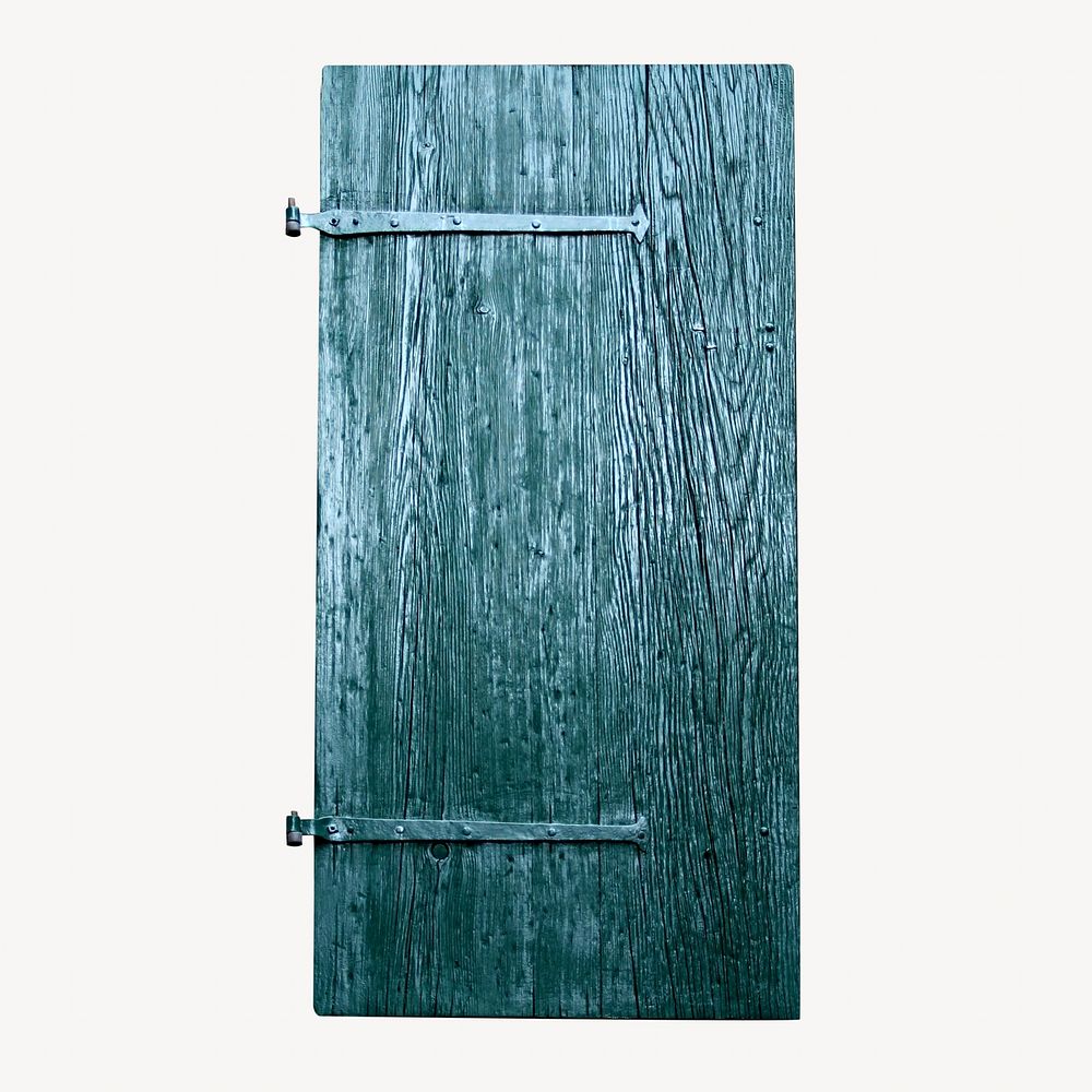 Blue wooden door, isolated architecture image