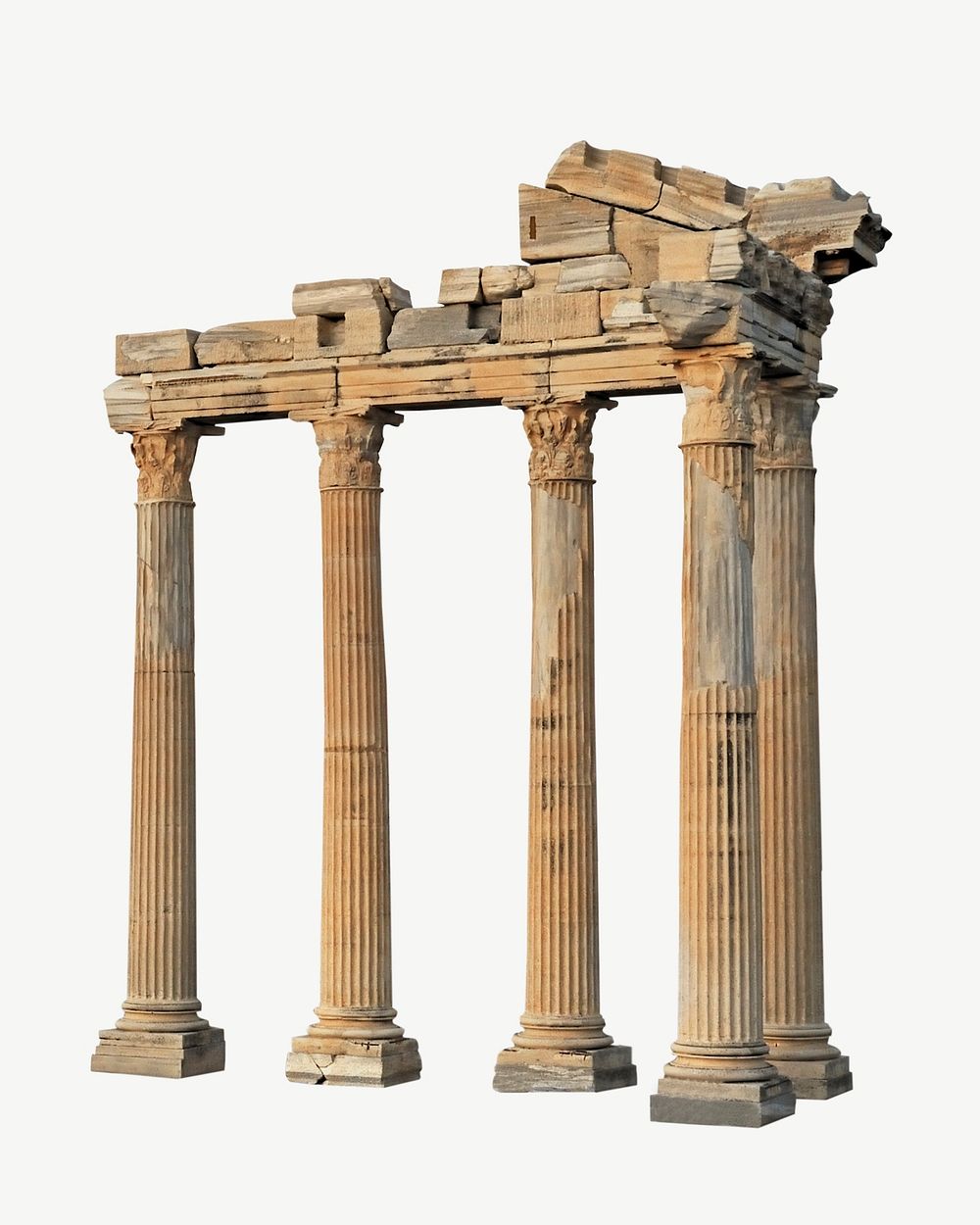 Apollon temple, architecture collage element psd