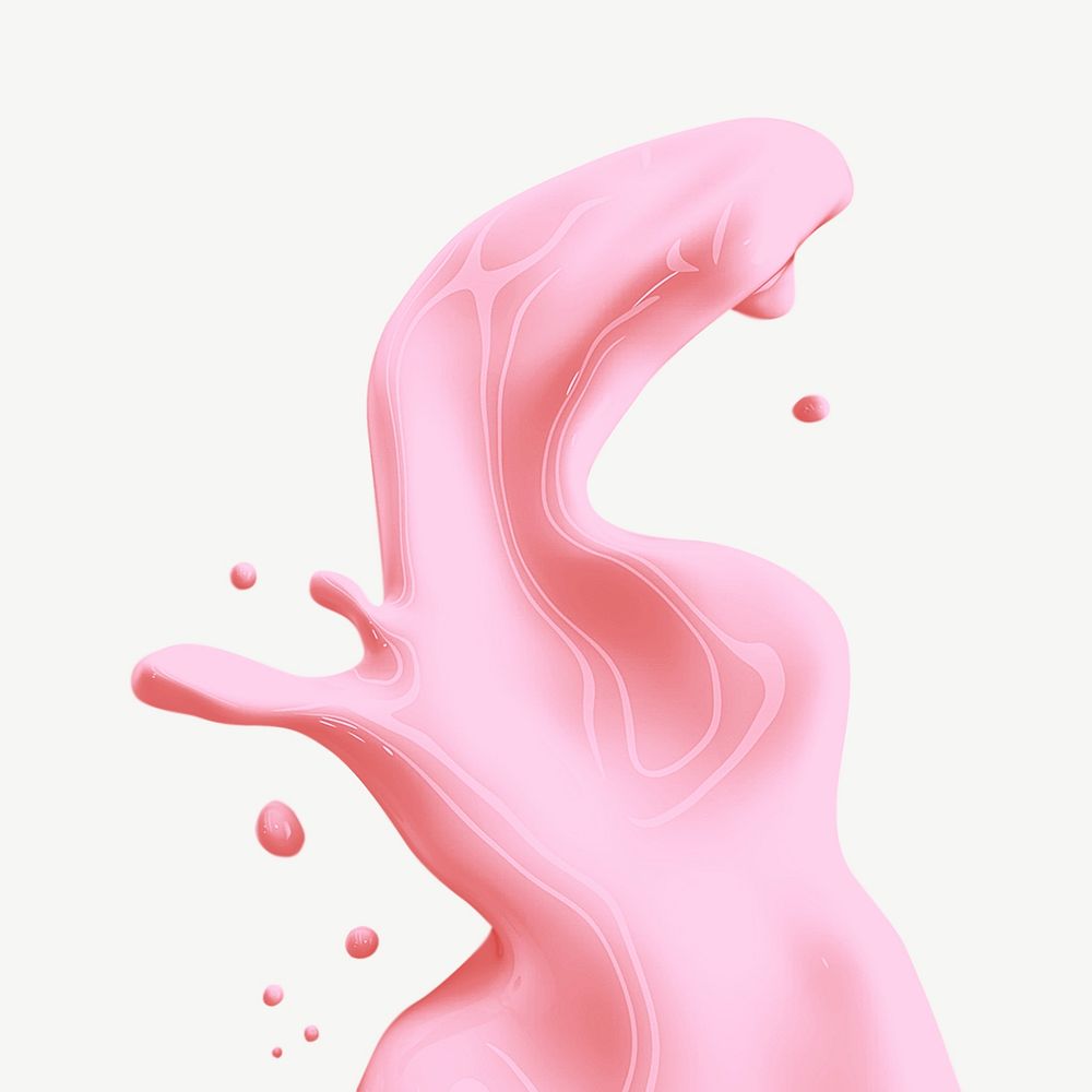 Pink water splash collage element psd