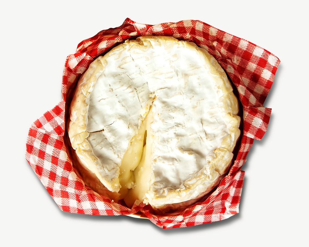Camembert cheese collage element psd
