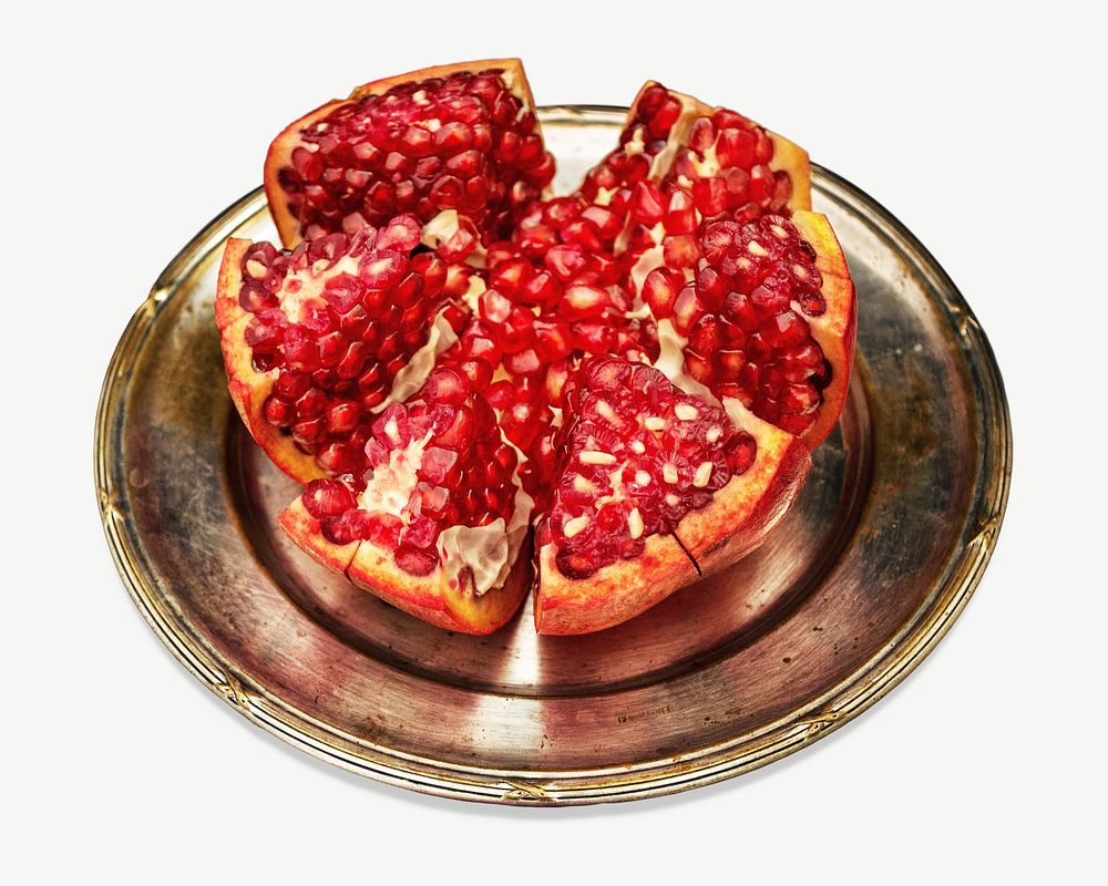 Pomegranate fruit collage element psd