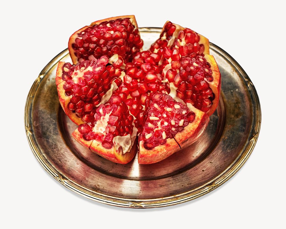 Pomegranate fruit, isolated image