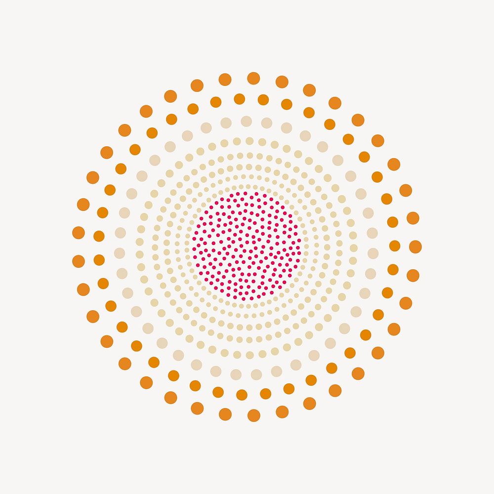 Dotted circle collage element vector