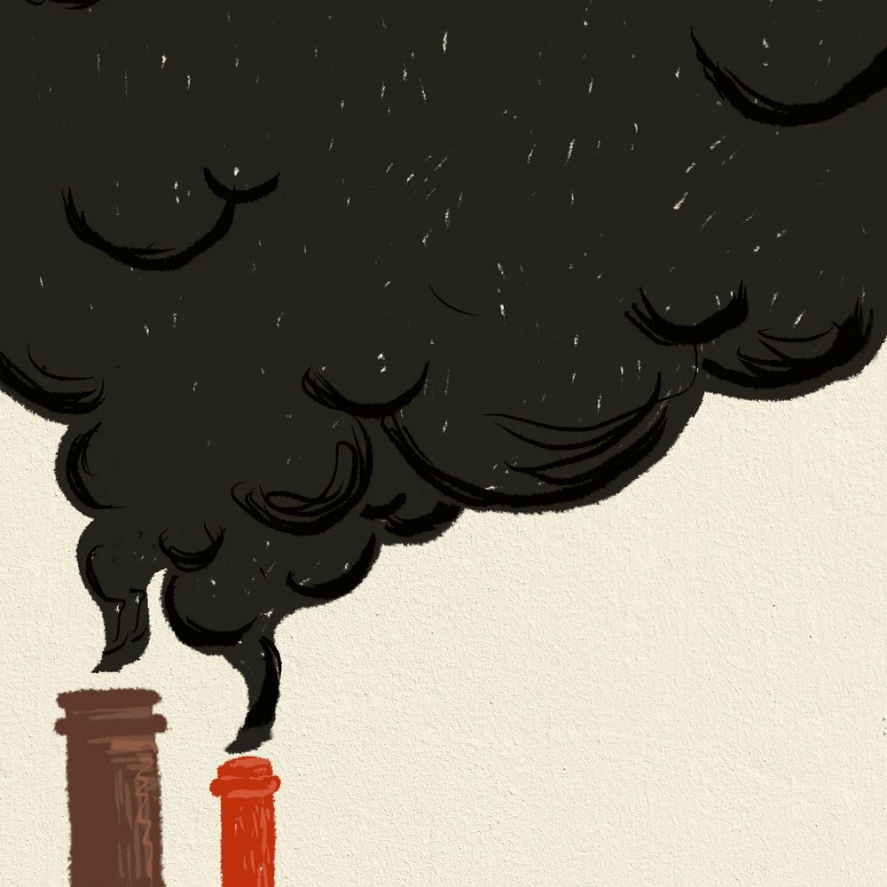 Air pollution emissions background, environment design