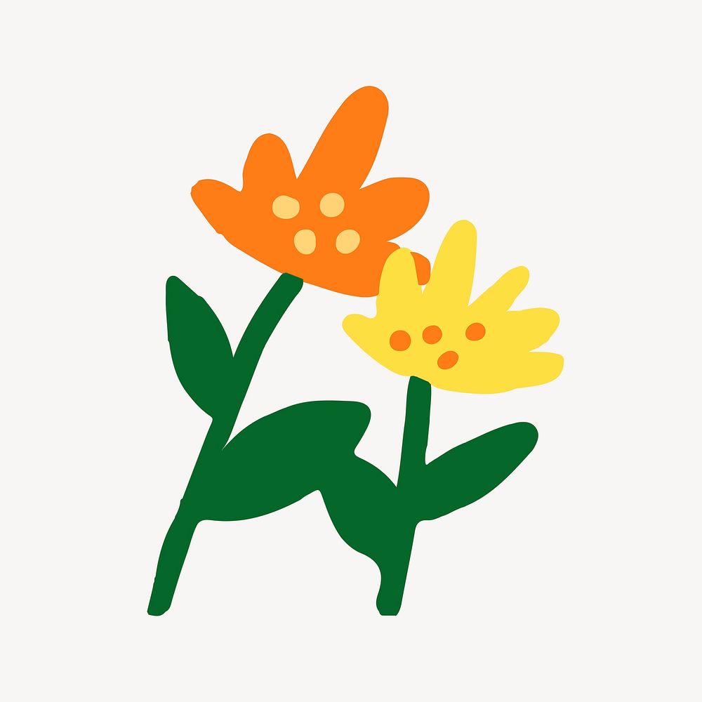 Cute doodle flower illustration vector