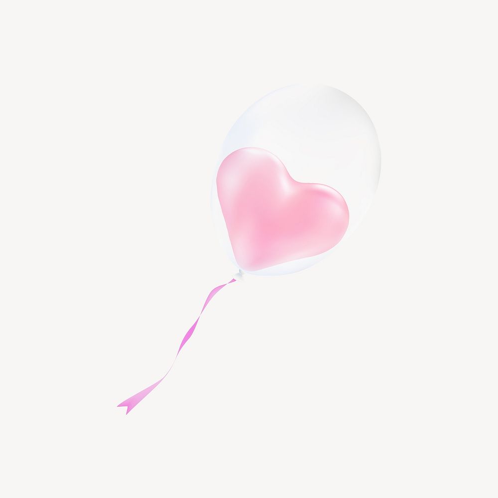 Heart balloon collage element vector