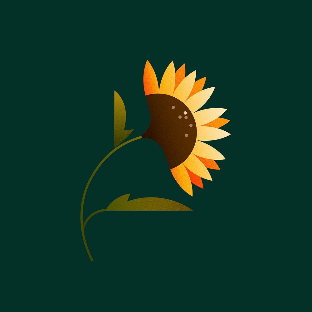 Geometric sunflower illustration vector