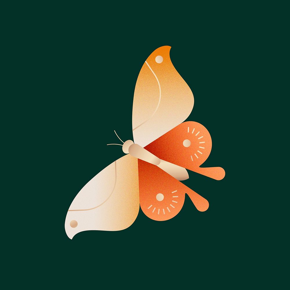 Orange geometric butterfly illustration vector