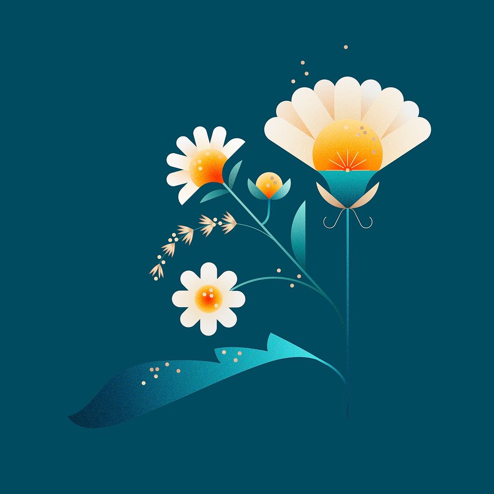 Geometric daisy flower illustration vector