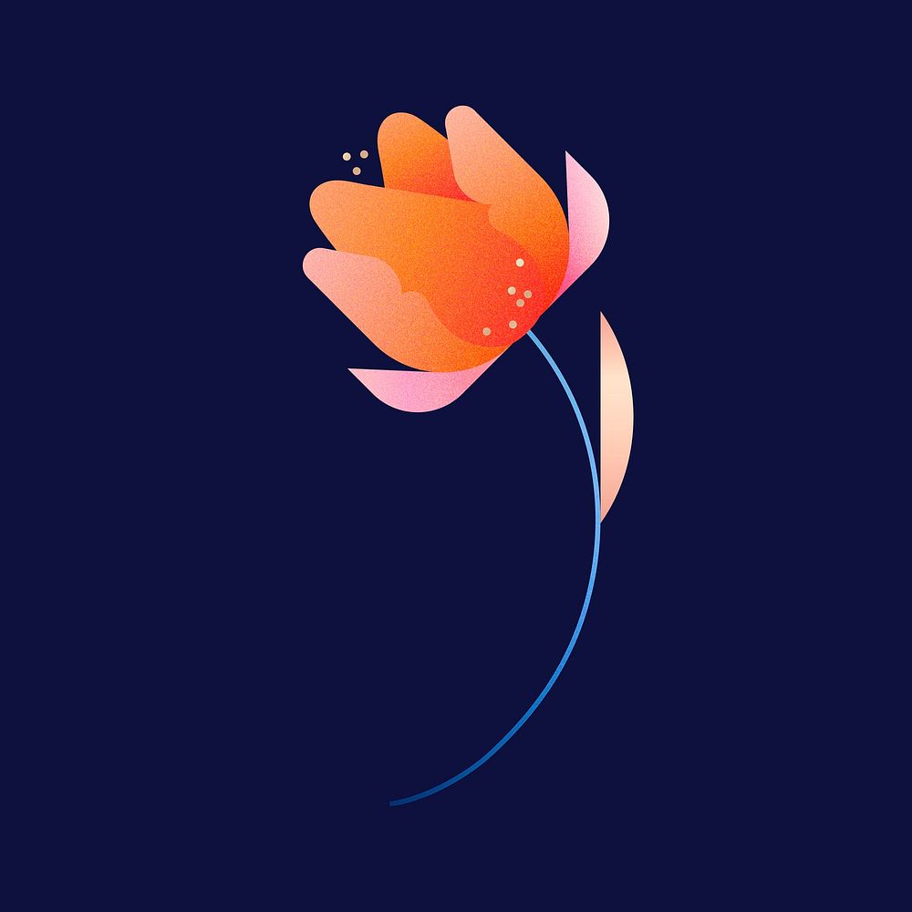 Geometric tulip flower illustration vector