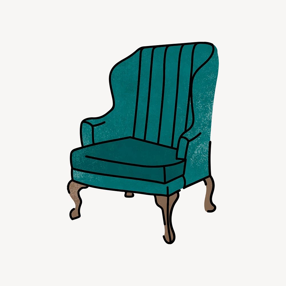 Teal armchair illustration vector