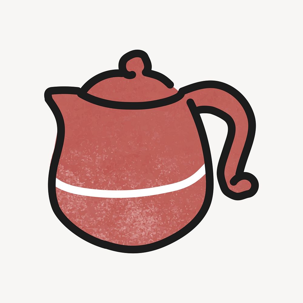 Coral tea pot illustration vector