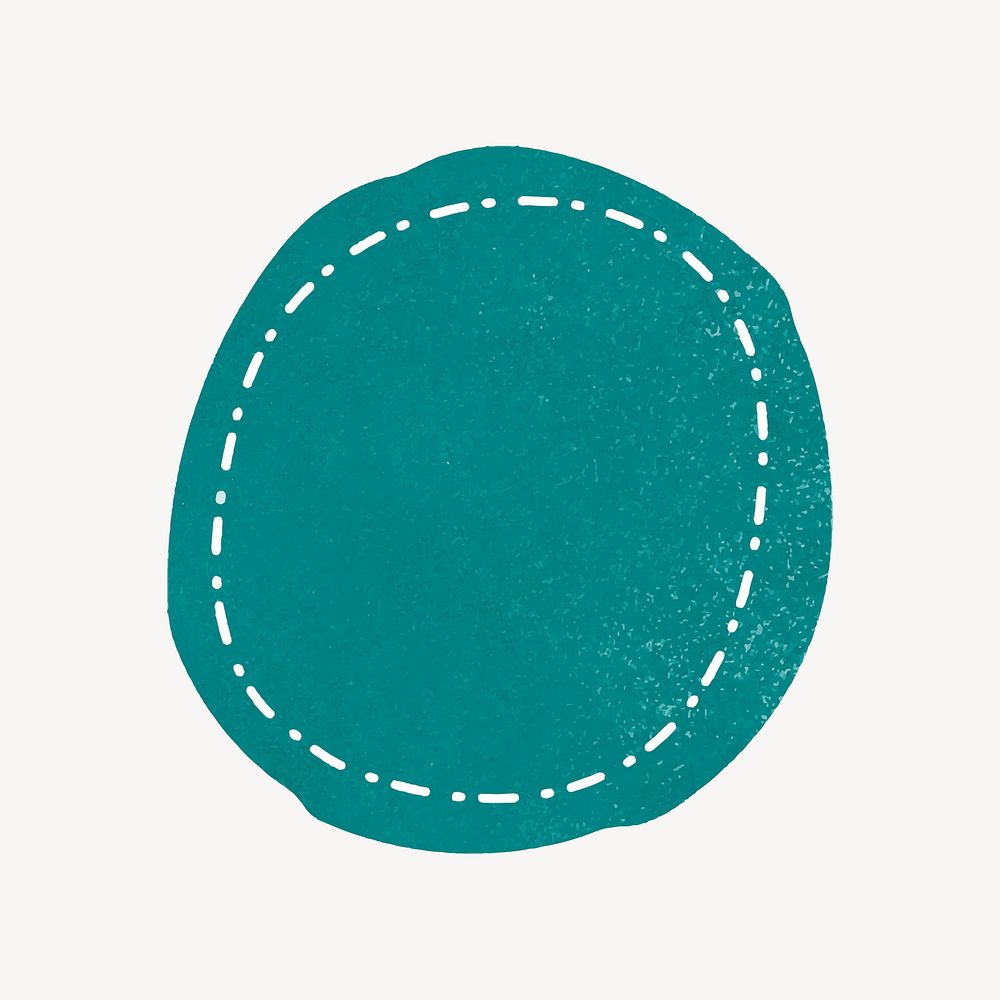 Teal round cushion doodle vector