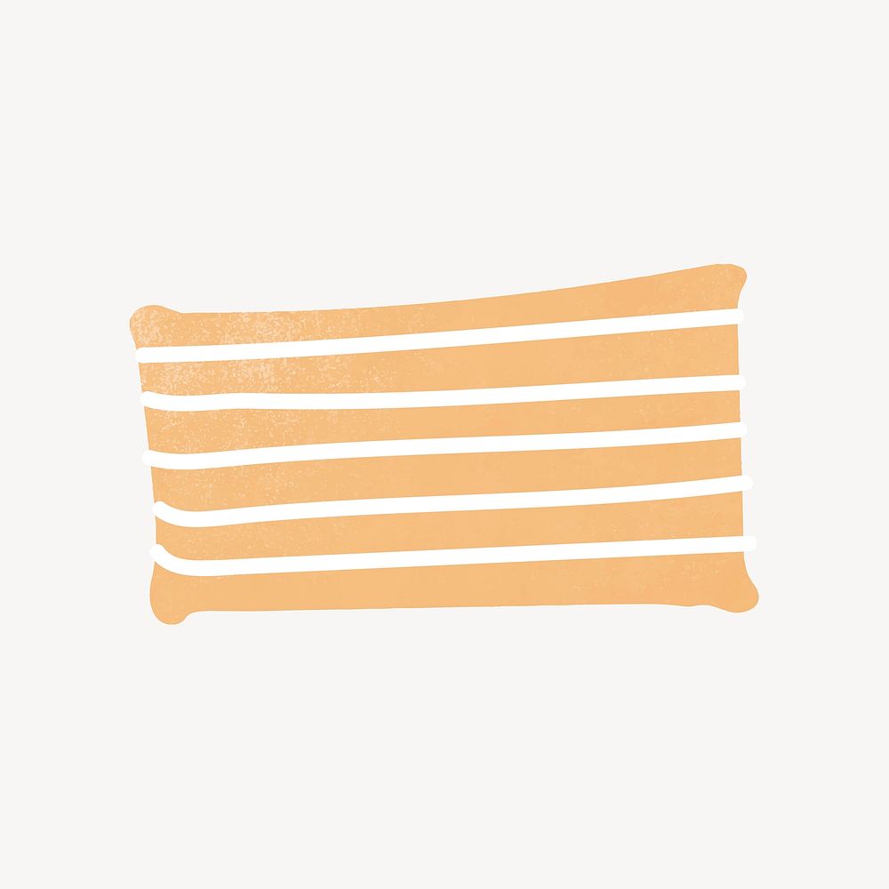 Yellow stripes pillow doodle vector