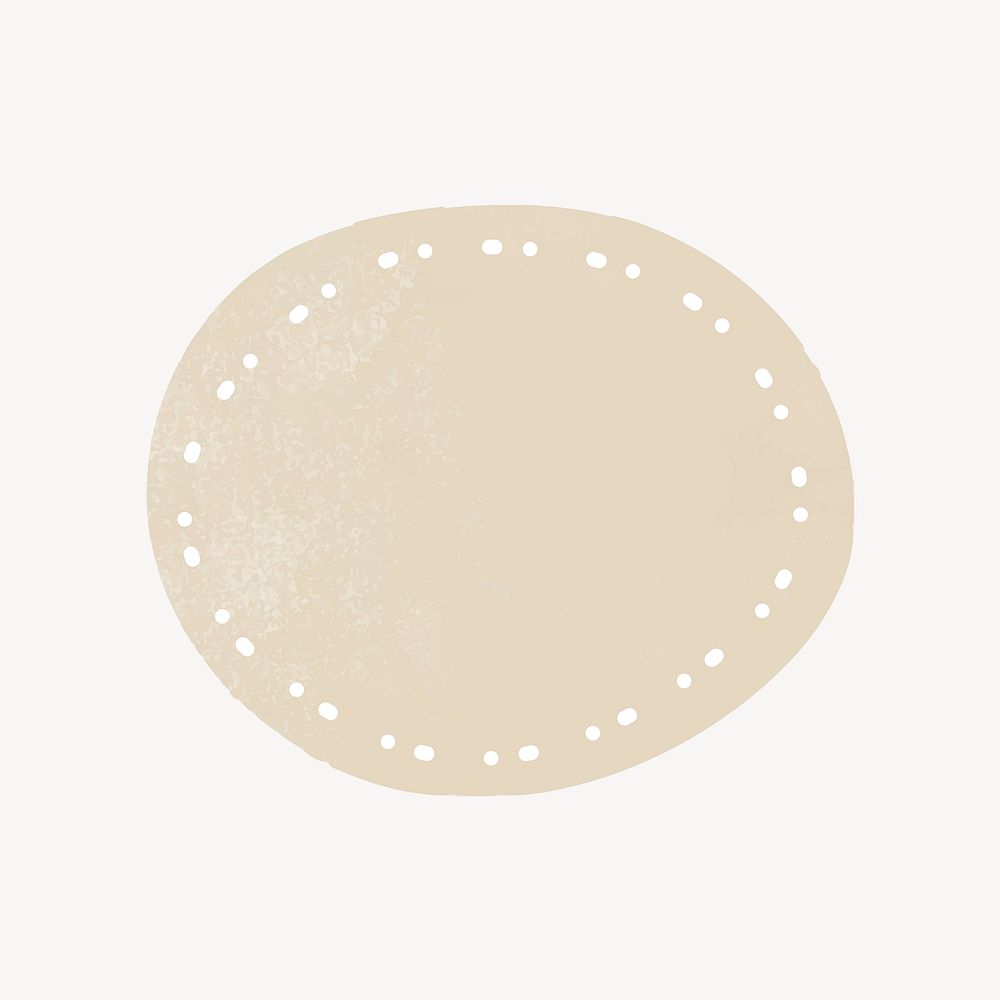 Round beige cushion doodle vector