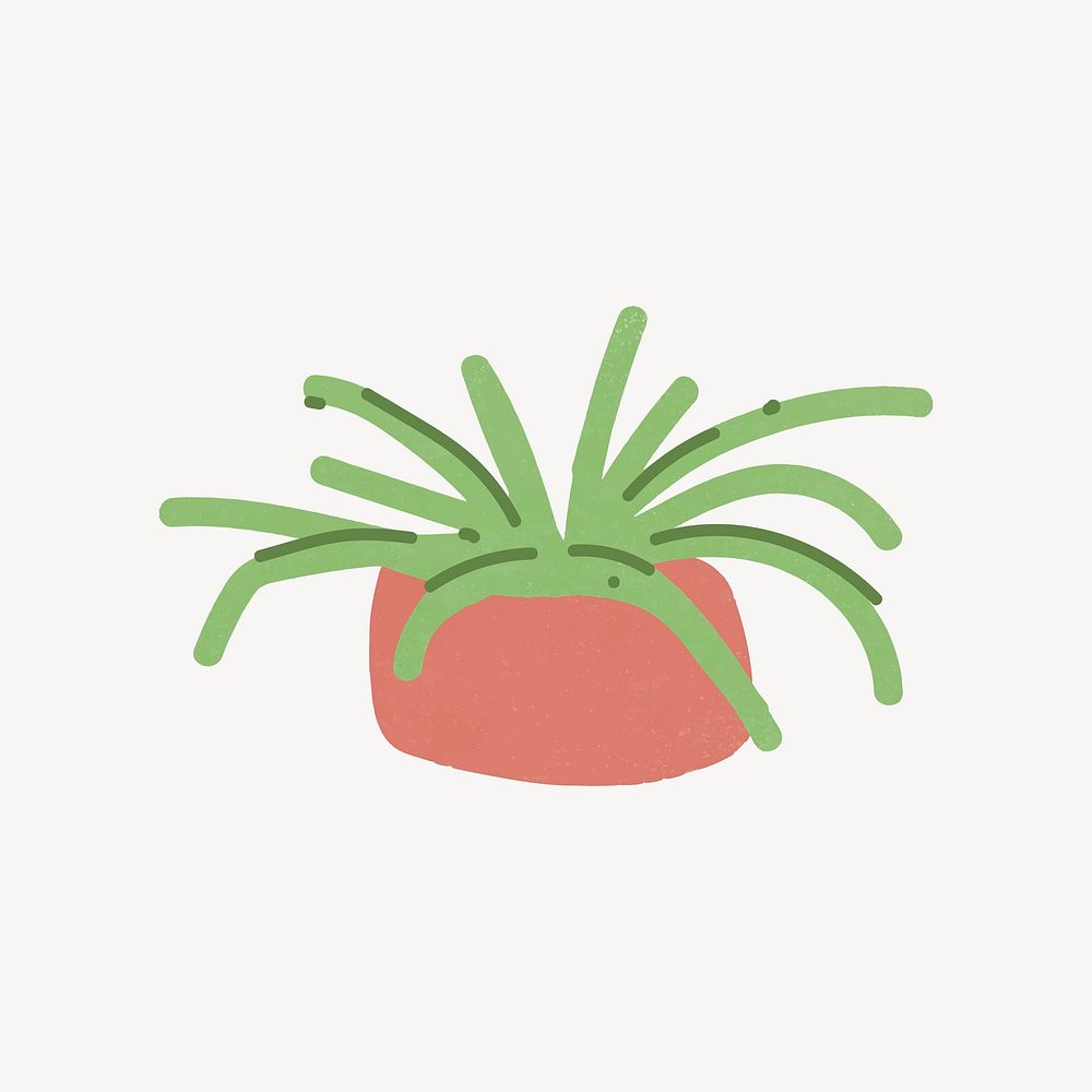 Potted plant doodle vector