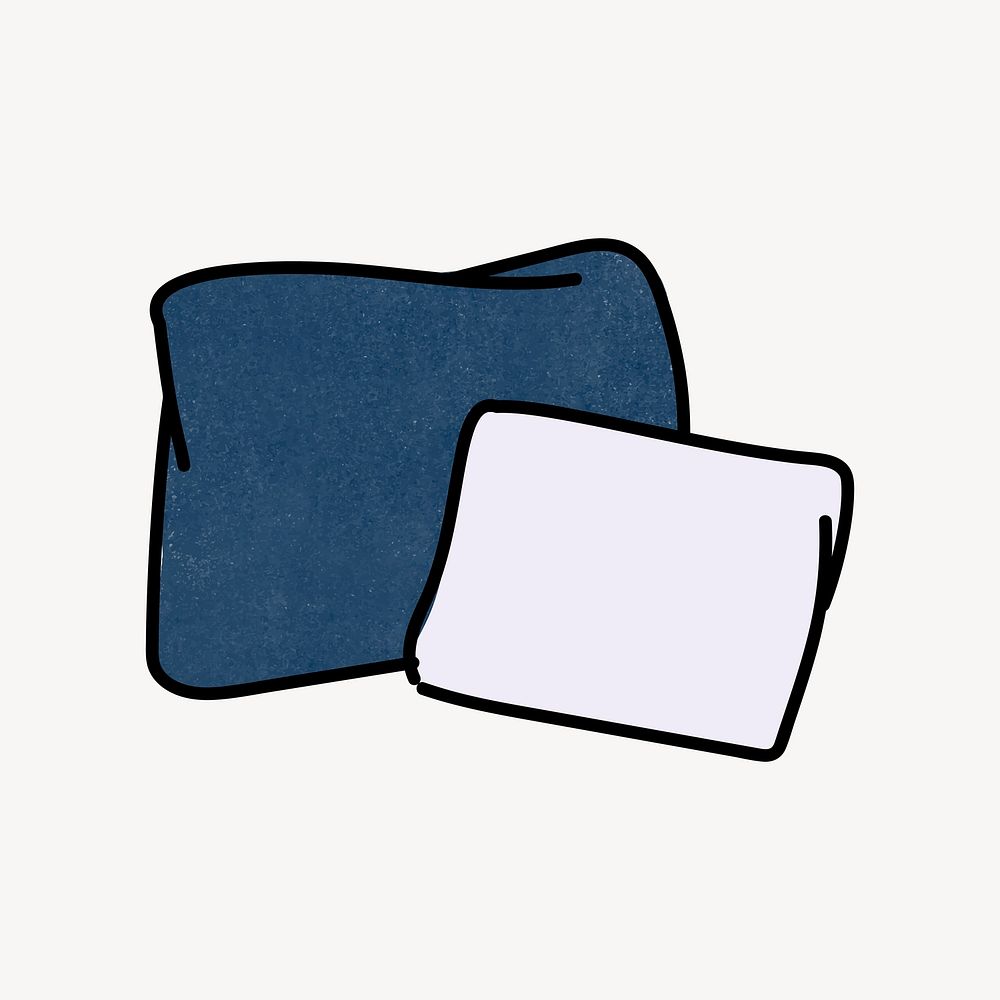 Blue & white cushions doodle vector