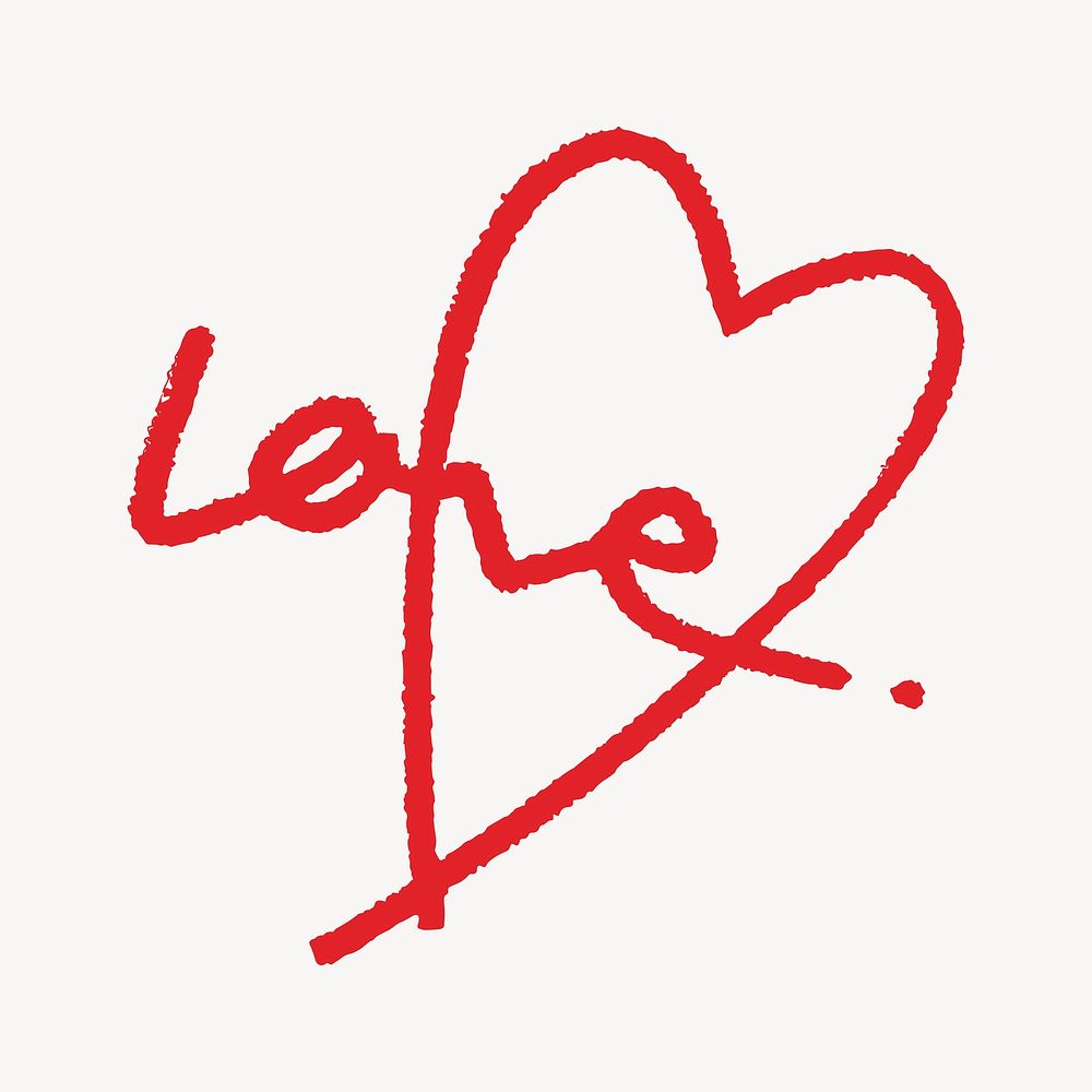 Valentine's red love heart doodle vector