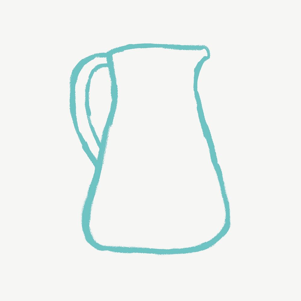 Glass jug  hand drawn illustration psd