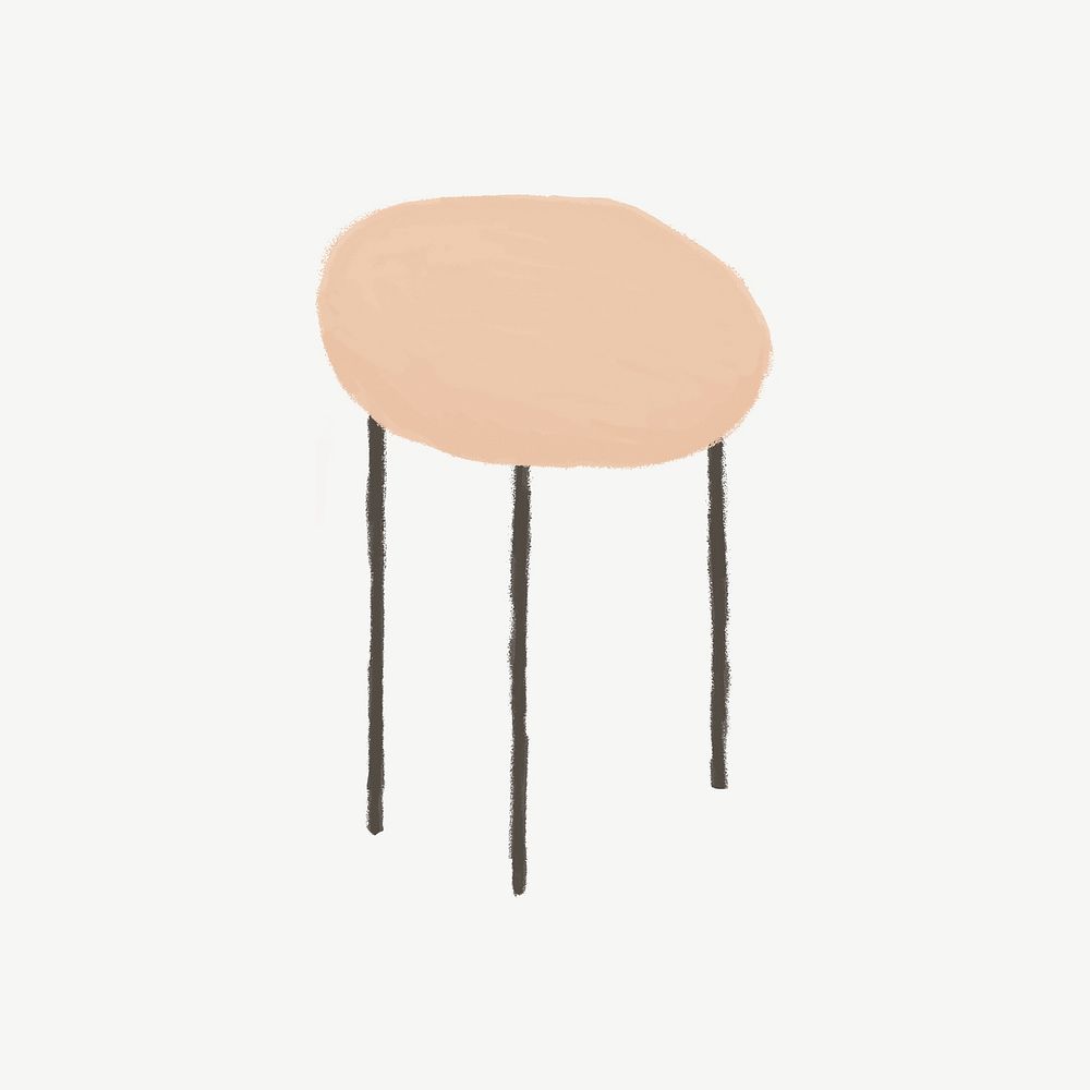 Side table  hand drawn illustration psd