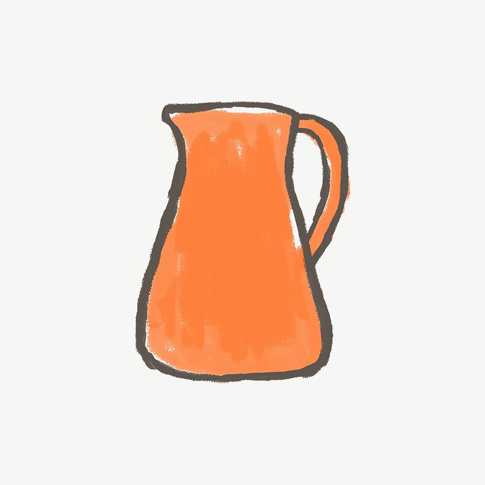 Orange jug  hand drawn illustration psd