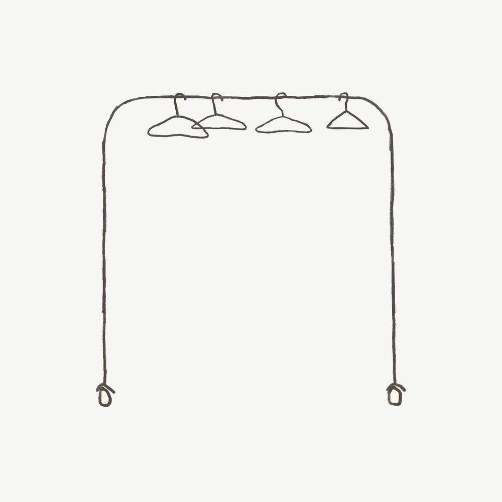 Clothing rack  hand drawn illustration psd