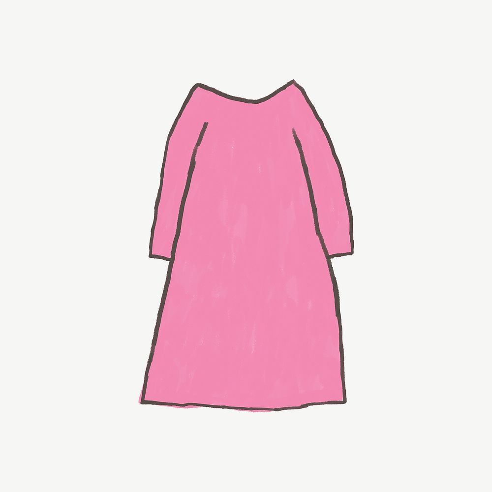 Pink dress  hand drawn illustration psd