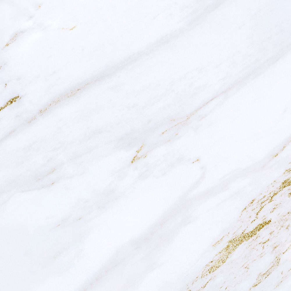 White marble aesthetic background, gold glitter design