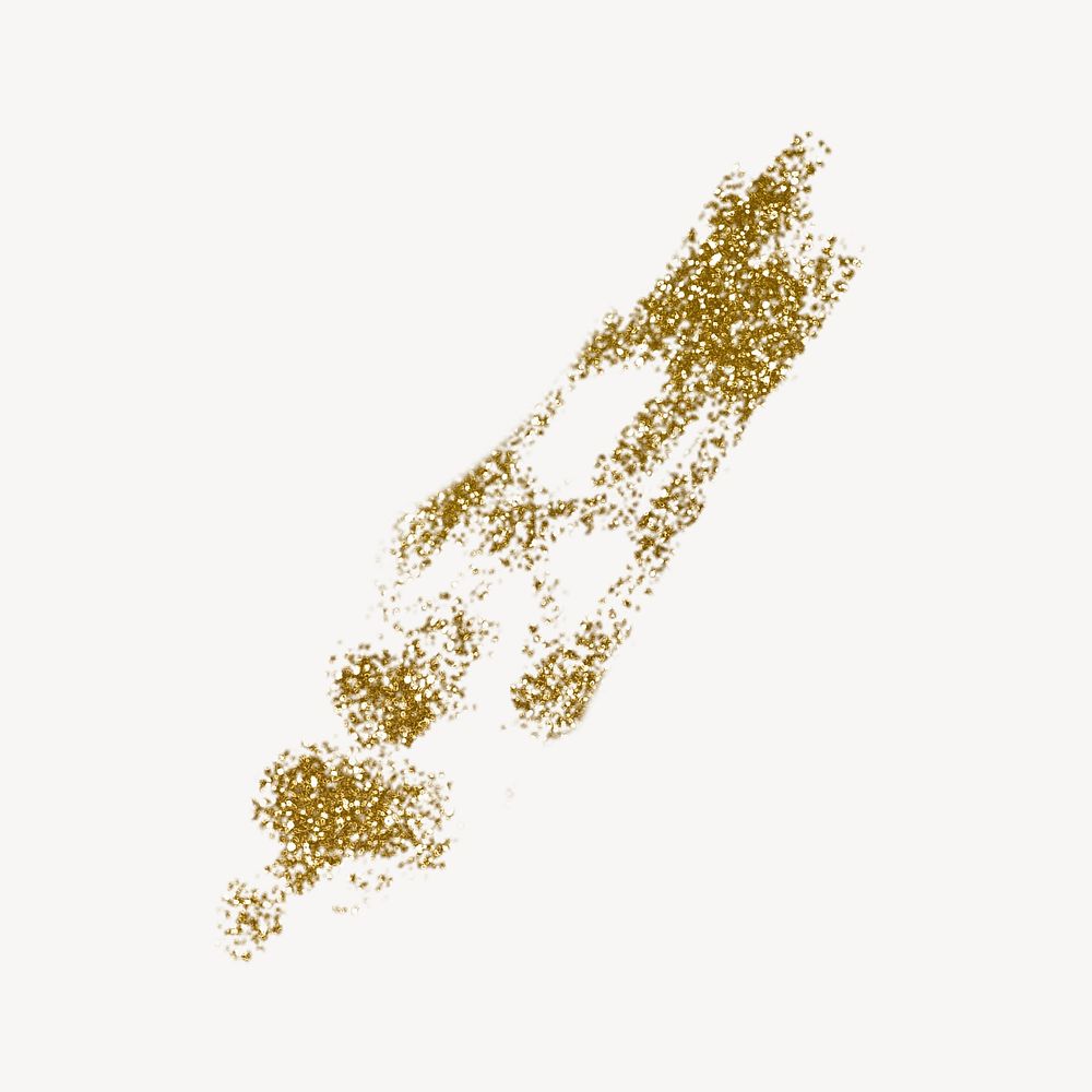 Gold glitter brush stroke graphic psd