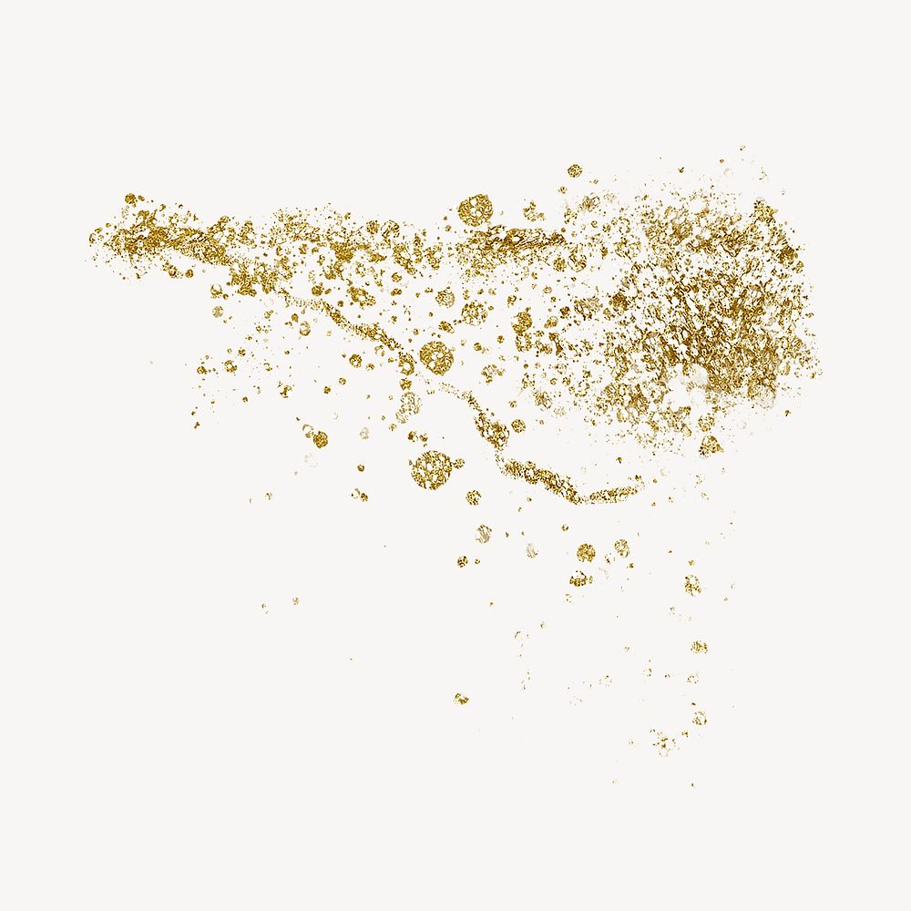 Gold glitter splash graphic psd