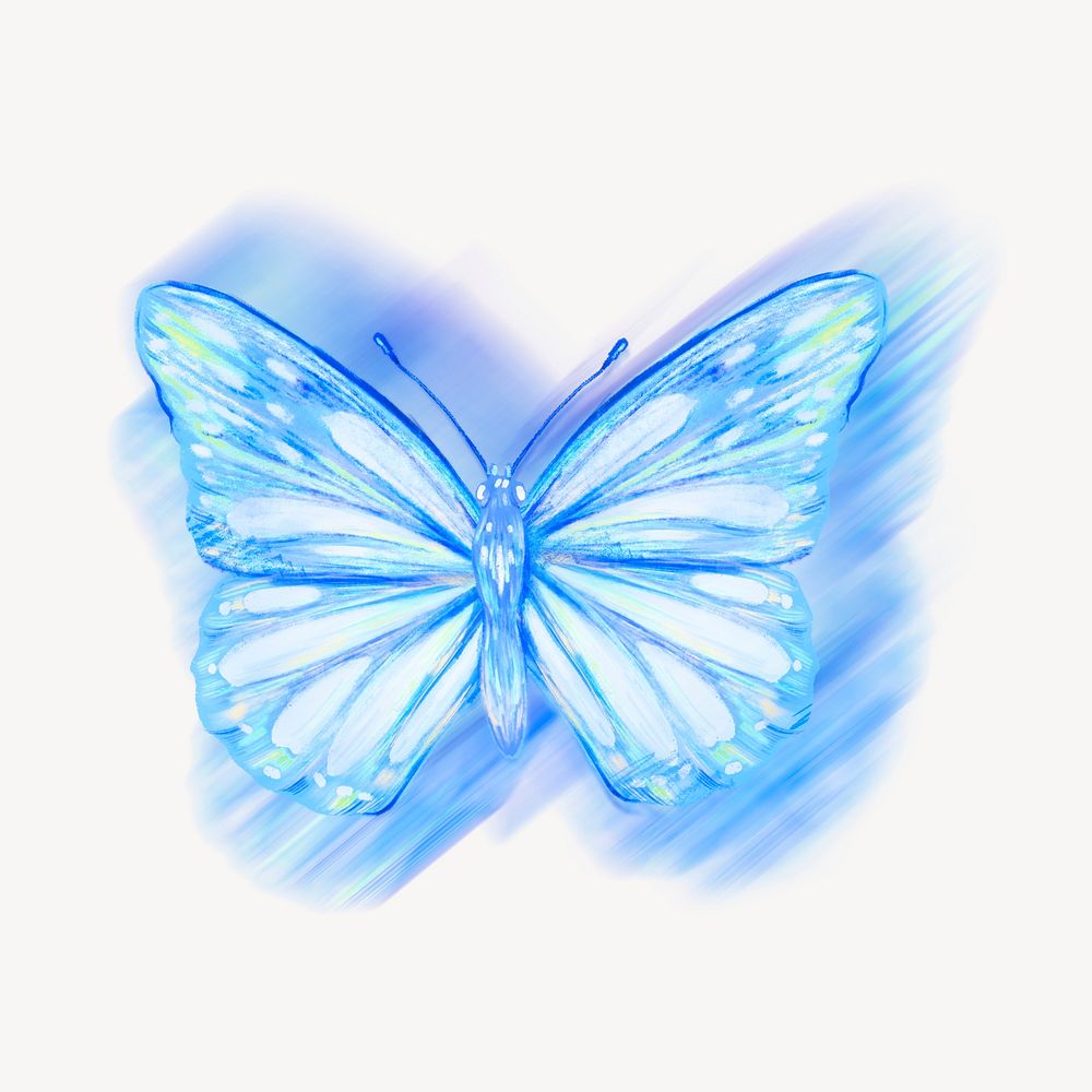 Blue butterfly, aesthetic journal collage | Premium PSD Illustration ...