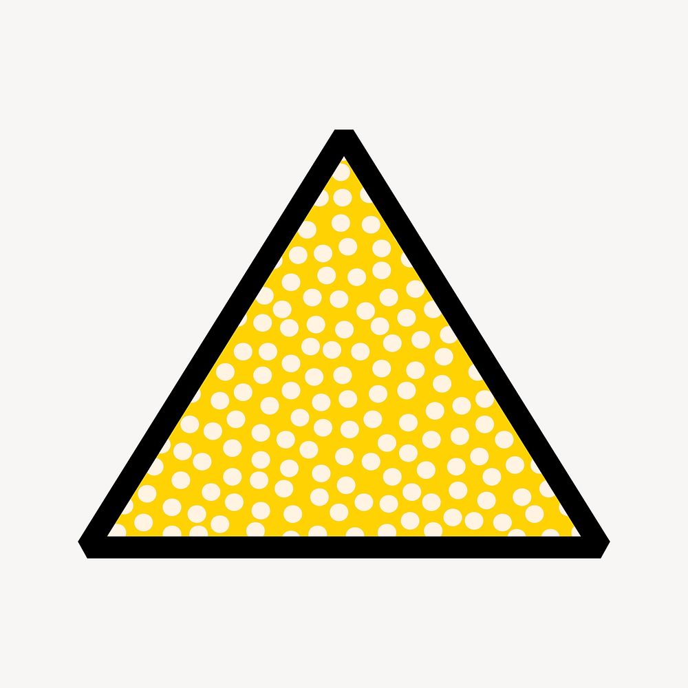 Yellow dotted triangle collage element vector