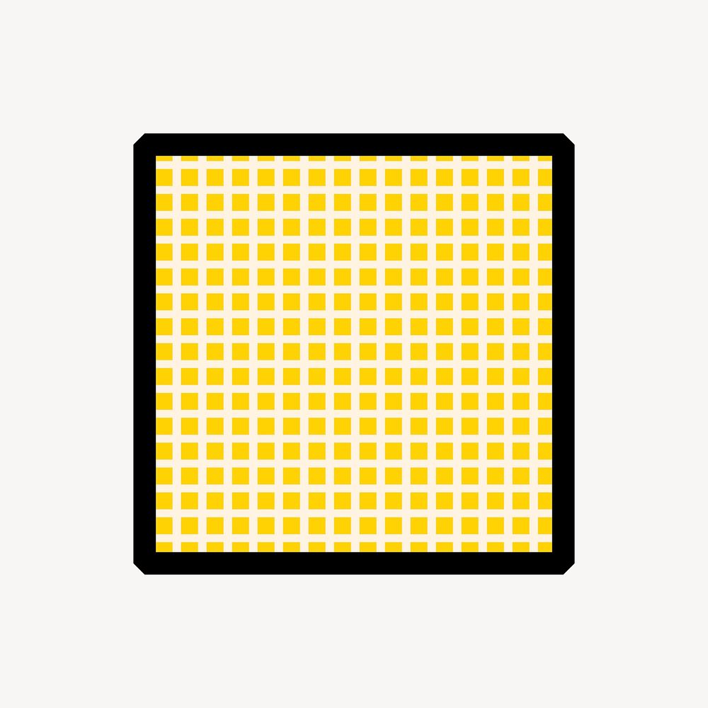 Yellow grid square collage element vector