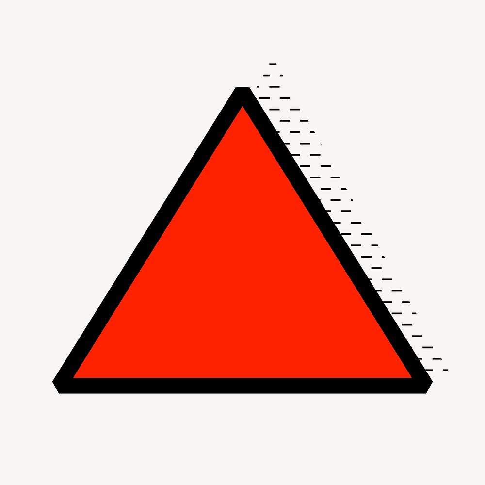 Red triangle collage element vector