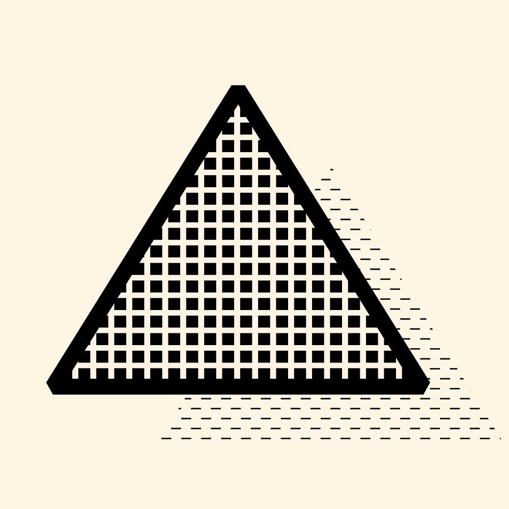 Black grid triangle collage element vector