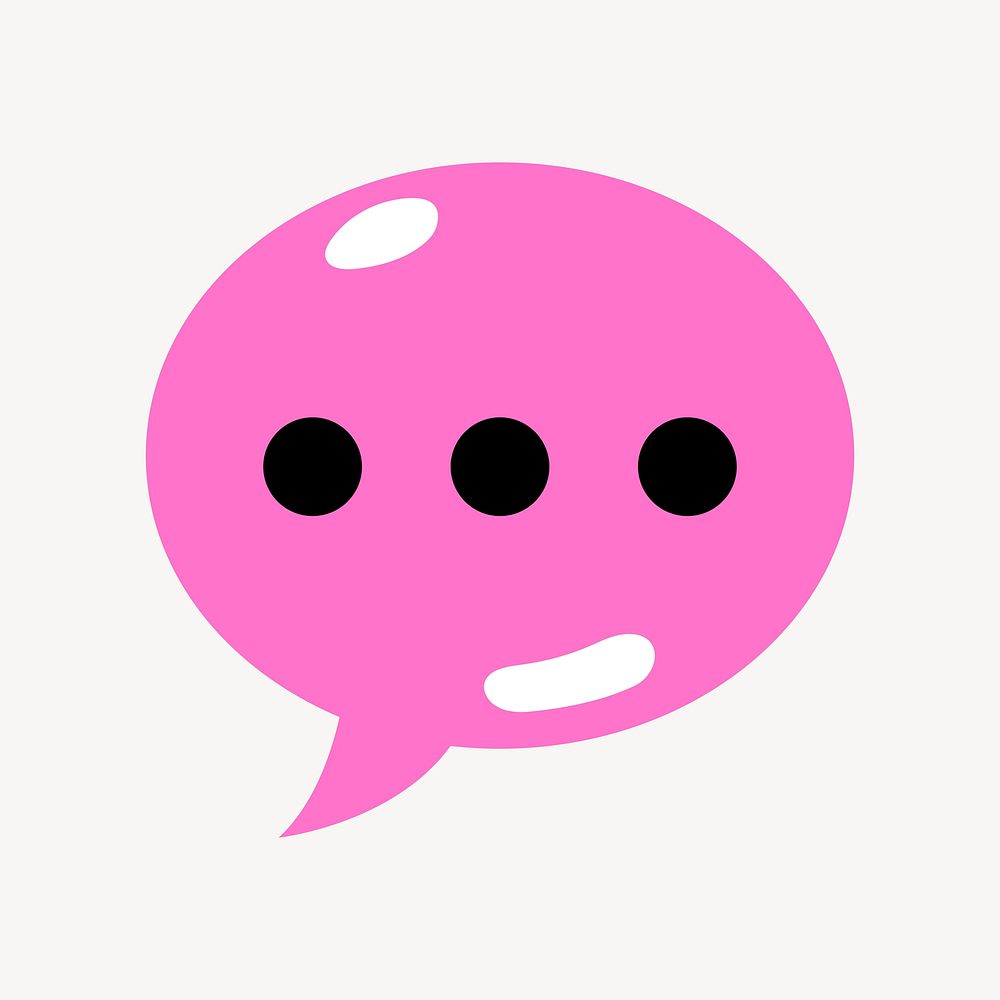 Pink message icon, funky collage element, vector