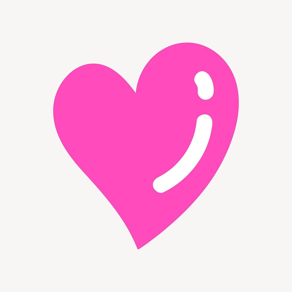 Hot pink heart collage element vector