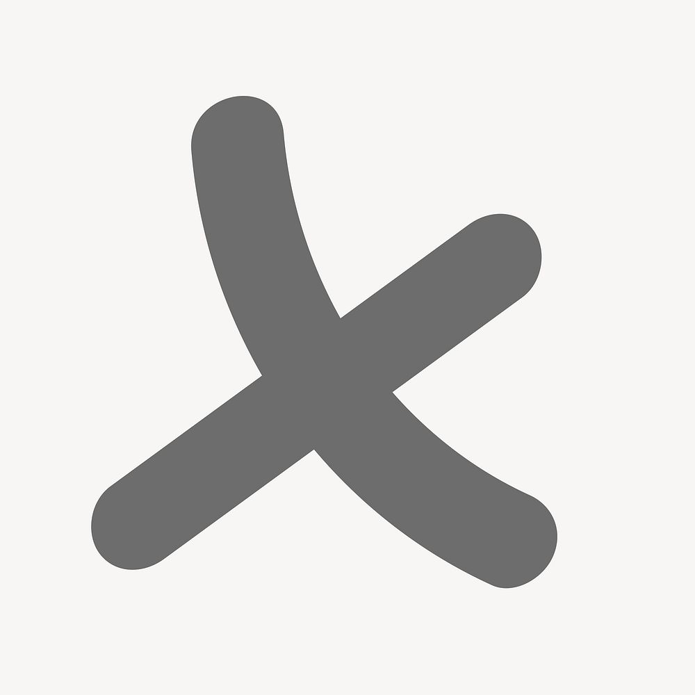 X symbol, collage element vector