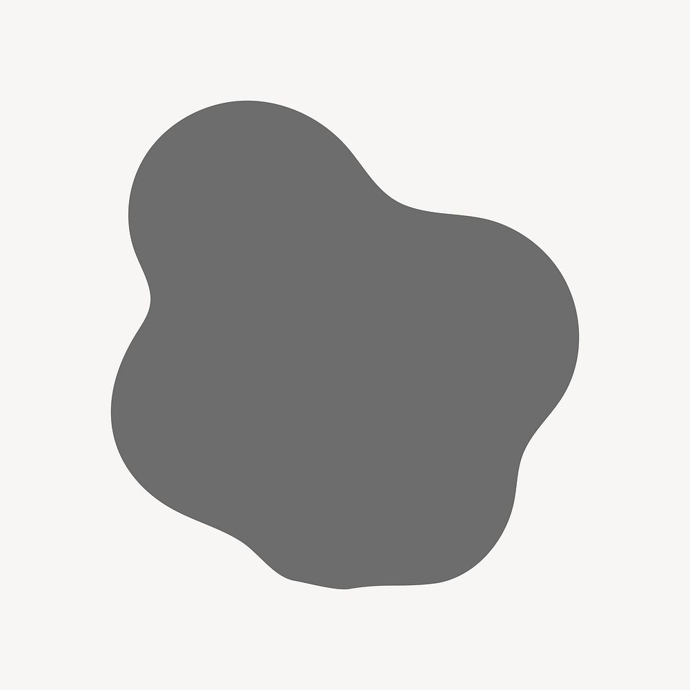 Gray blob shape collage element vector