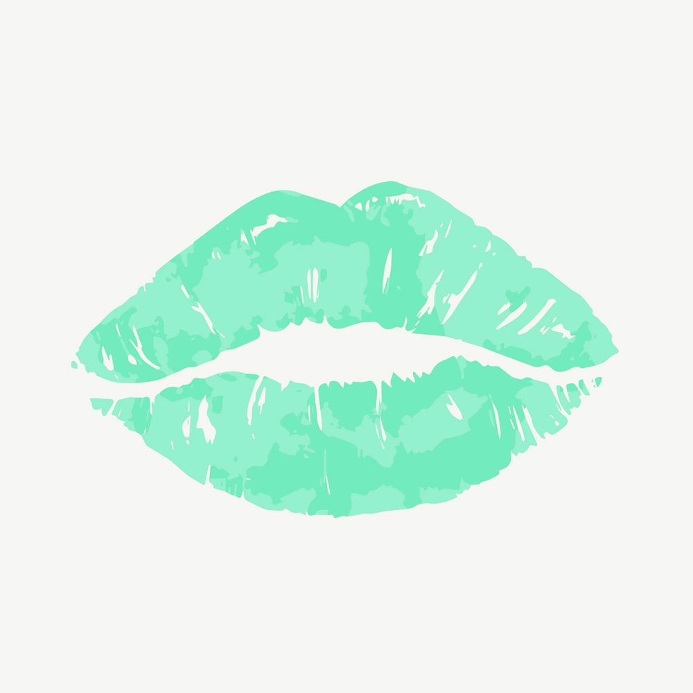 Lipstick stain, green design psd
