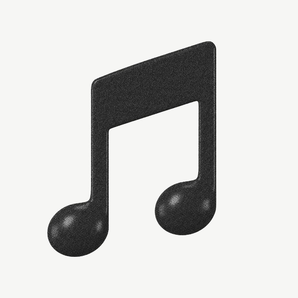 Musical note icon, black design psd