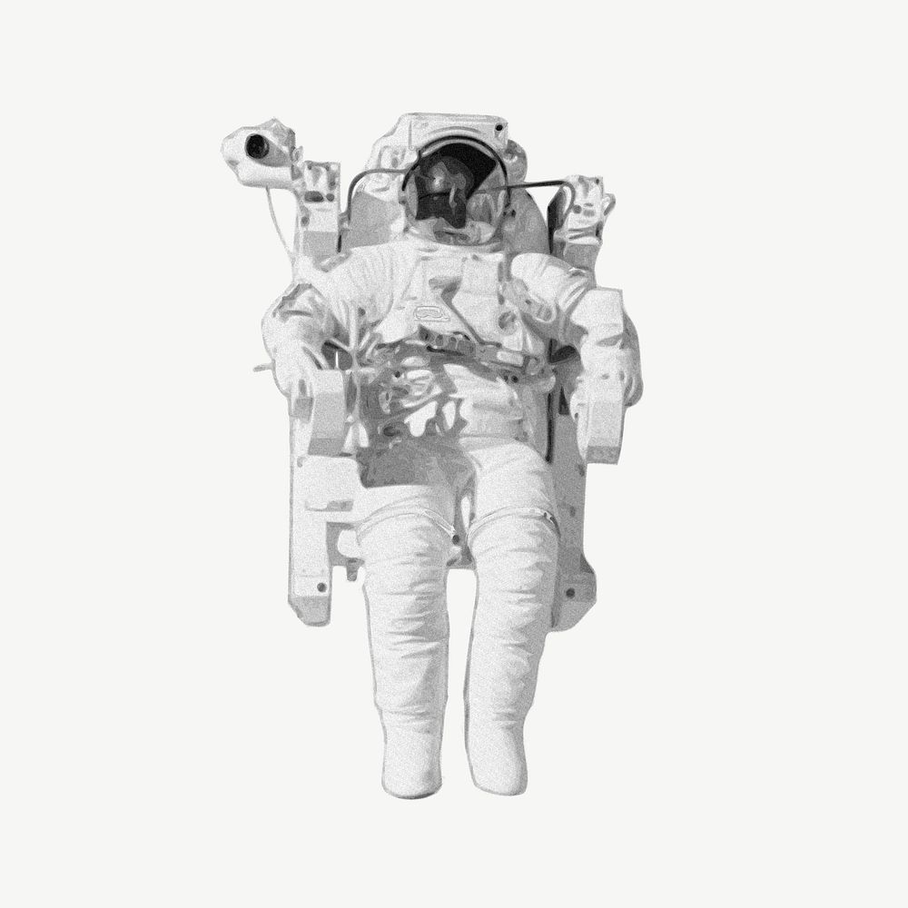 Floating astronaut, space image psd