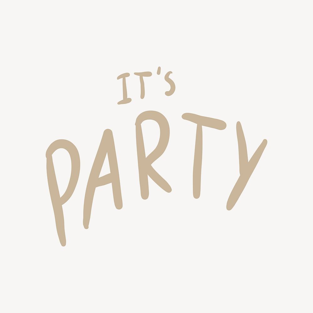It's party word, cute typography vector