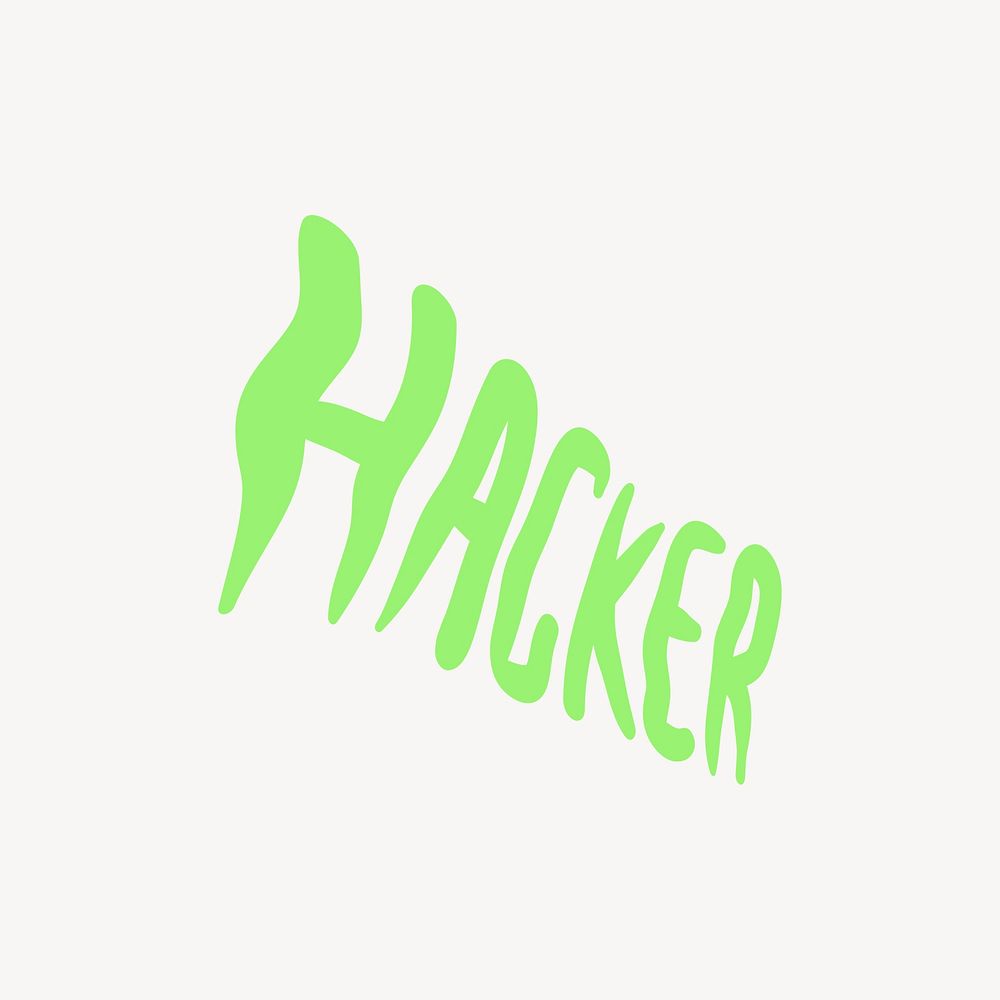 Hacker word, comic typography vector