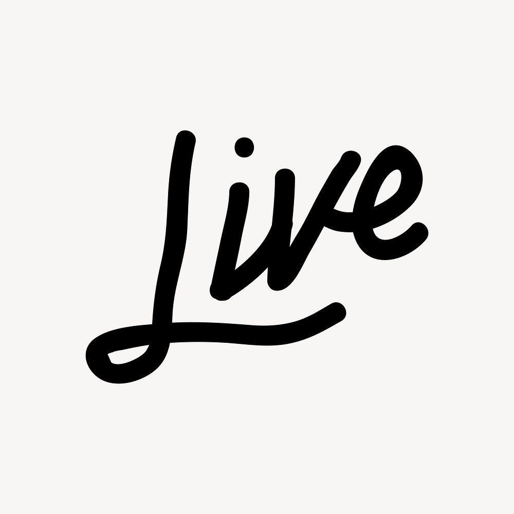 Live word, retro typography vector