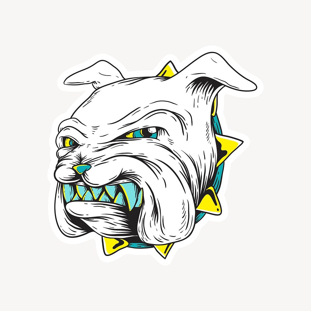 Mad dog element, retro illustration vector